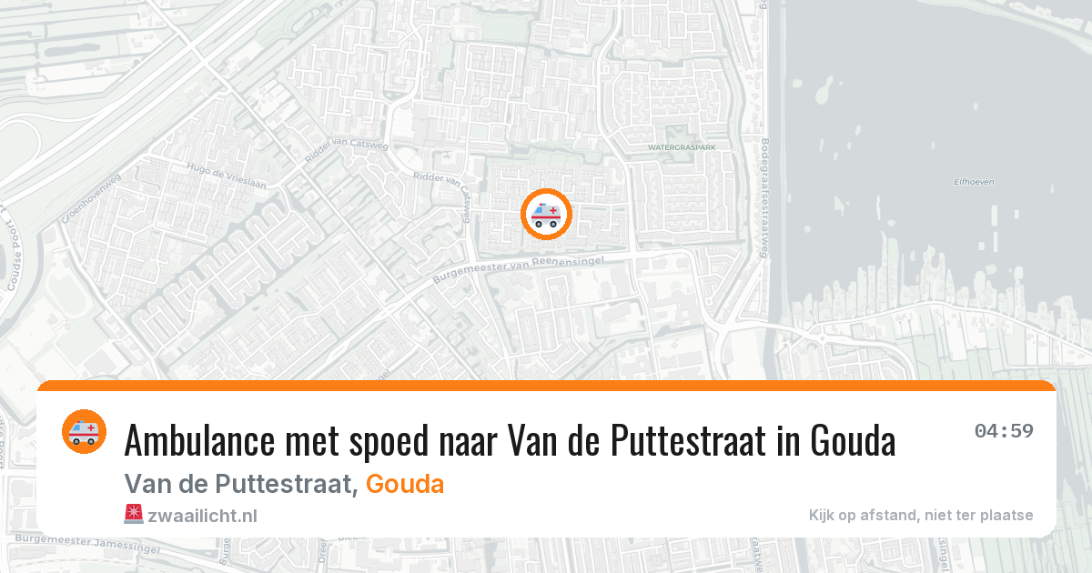 Ambulance met spoed naar Van de Puttestraat in Gouda — 11 apr 2026
