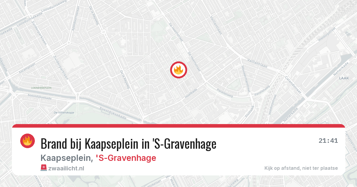Brand bij Kaapseplein in 'S-Gravenhage — 14 jun 2026