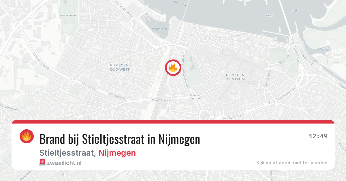 Brand bij Stieltjesstraat in Nijmegen — 25 jun 2026