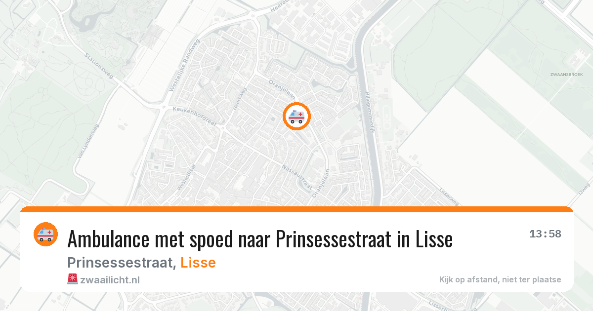 Ambulance met spoed naar Prinsessestraat in Lisse — 27 jul 2026