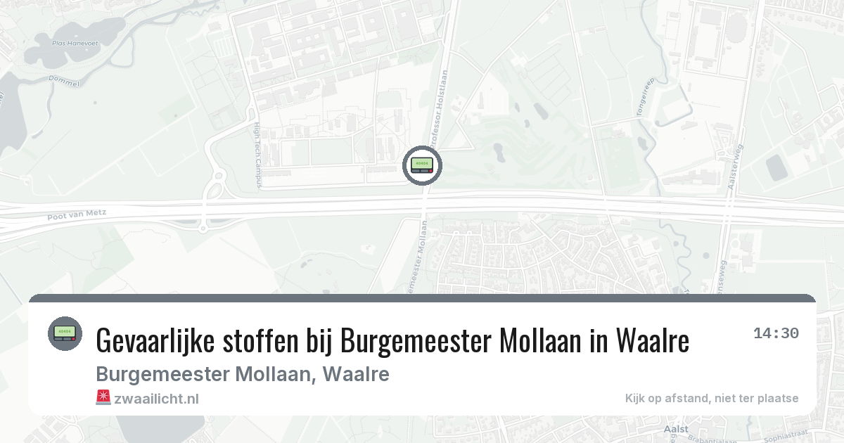 Gevaarlijke stoffen bij Burgemeester Mollaan in Waalre — 15 jun 2026