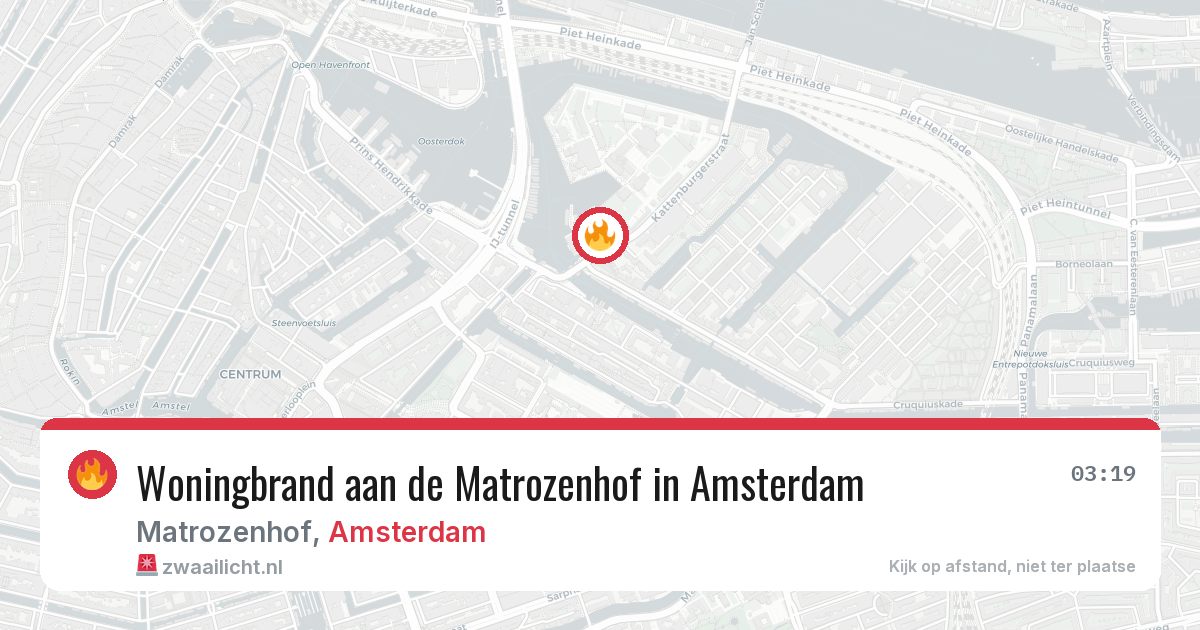 Woningbrand aan de Matrozenhof in Amsterdam — 13 jun 2026