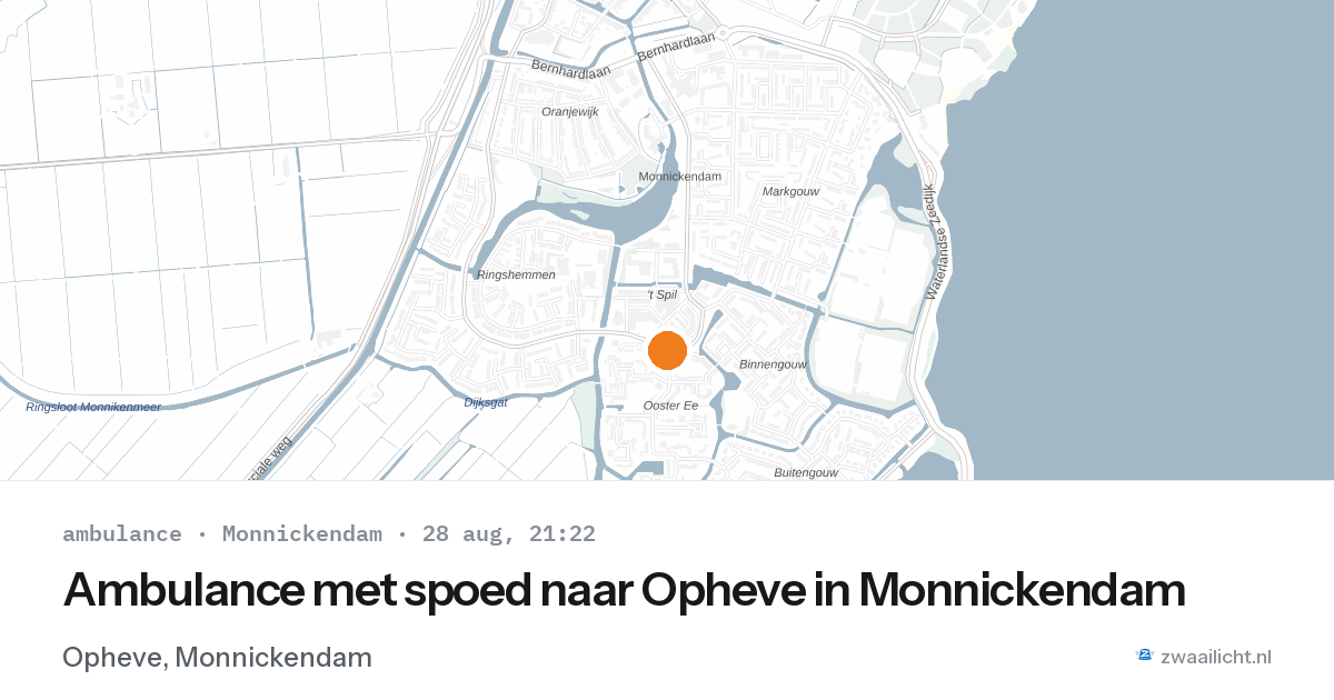 Ambulance met spoed naar Opheve in Monnickendam — 28 aug 2026