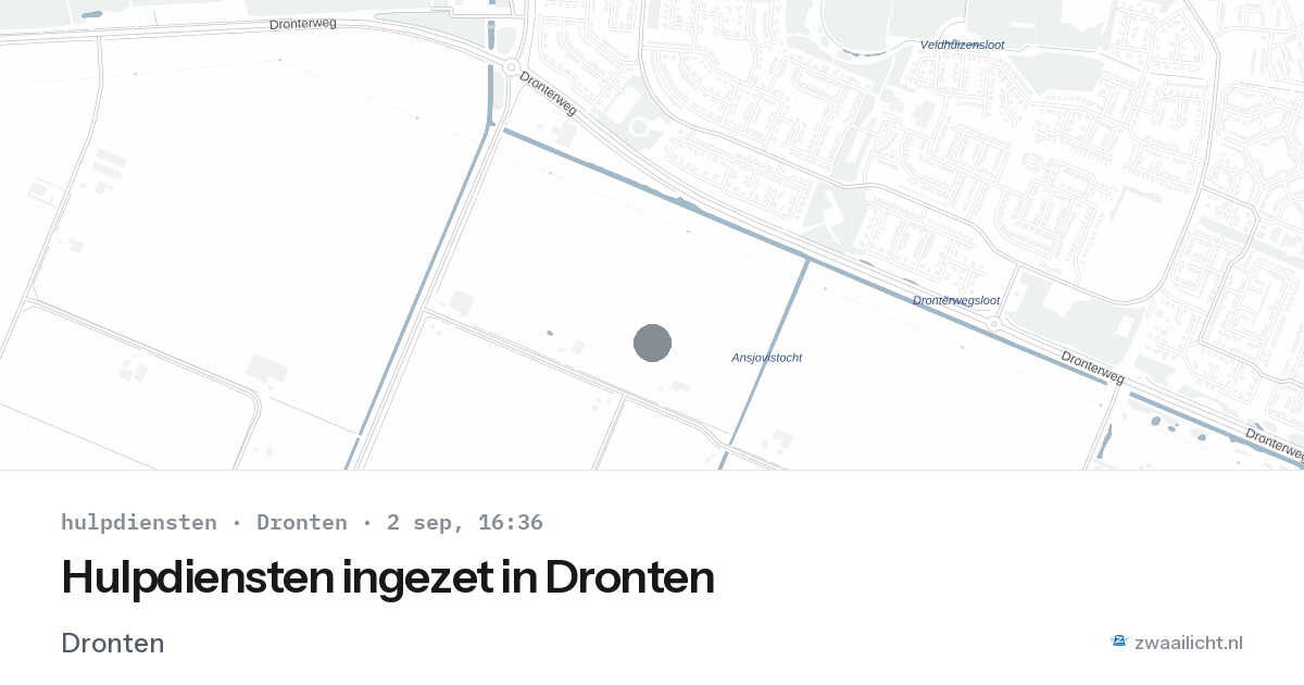 Hulpdiensten ingezet in Dronten — 2 sep 2026 | 🚨 Zwaailicht.nl
