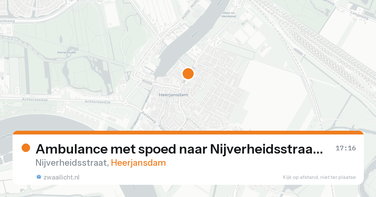 Ambulance met spoed naar Nijverheidsstraat in Heerjansdam — 17 aug 2026