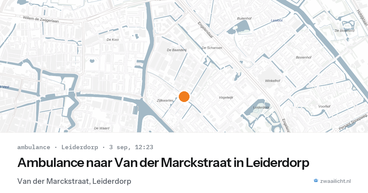 Ambulance naar Van der Marckstraat in Leiderdorp — 3 sep 2026