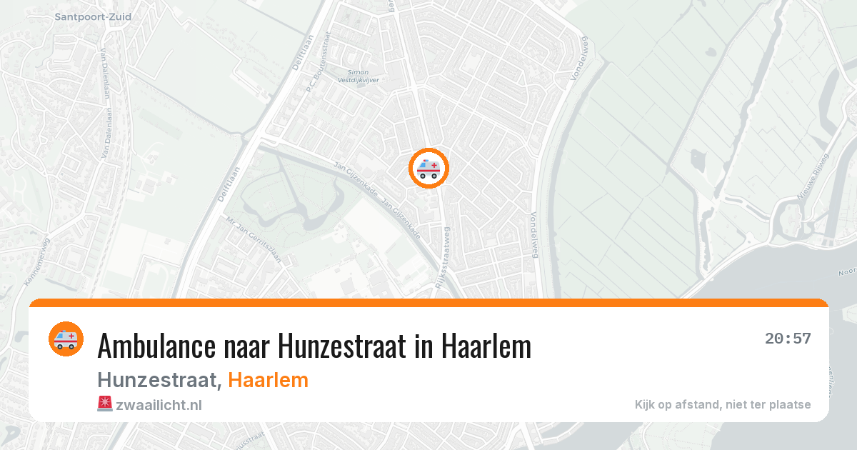 Ambulance naar Hunzestraat in Haarlem — 16 jun 2026