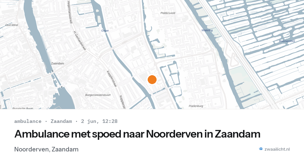 Ambulance met spoed naar Noorderven in Zaandam — 2 jun 2026