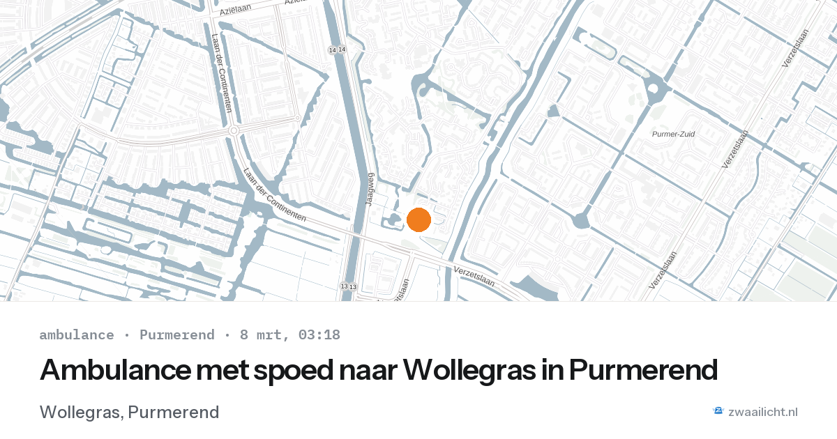Ambulance met spoed naar Wollegras in Purmerend — 8 mrt 2026