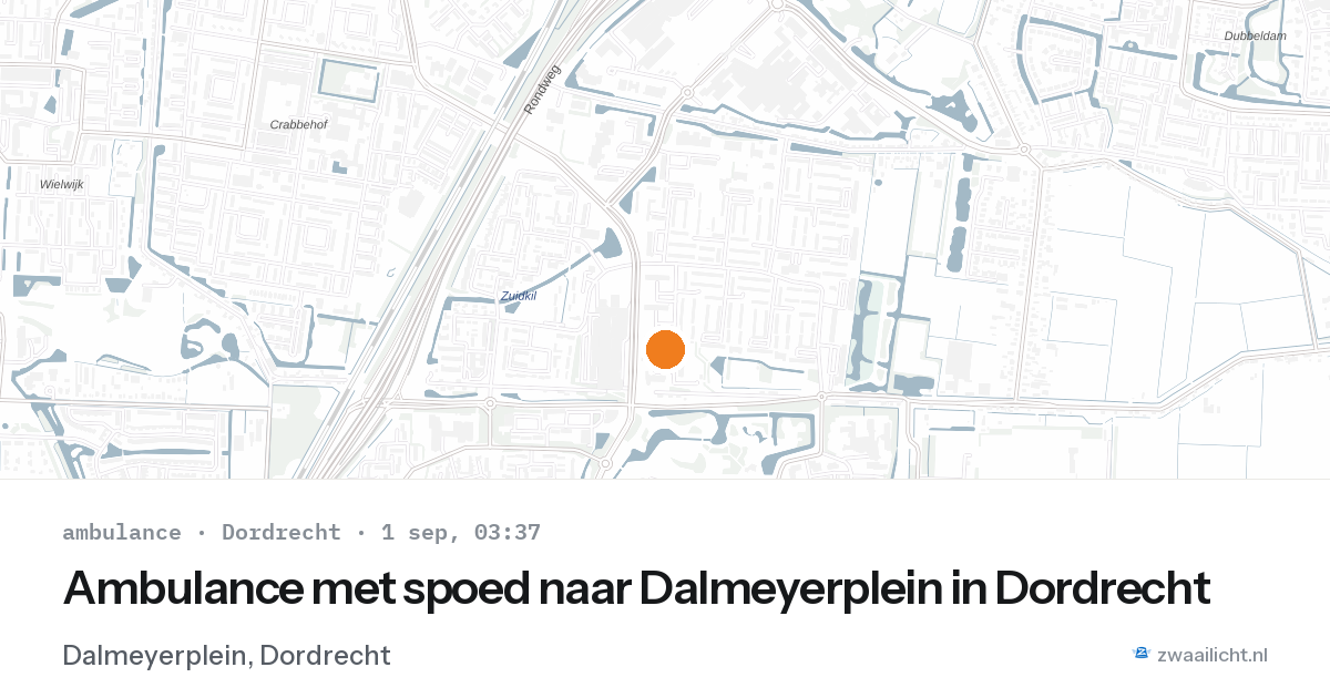 Ambulance met spoed naar Dalmeyerplein in Dordrecht — 1 sep 2026