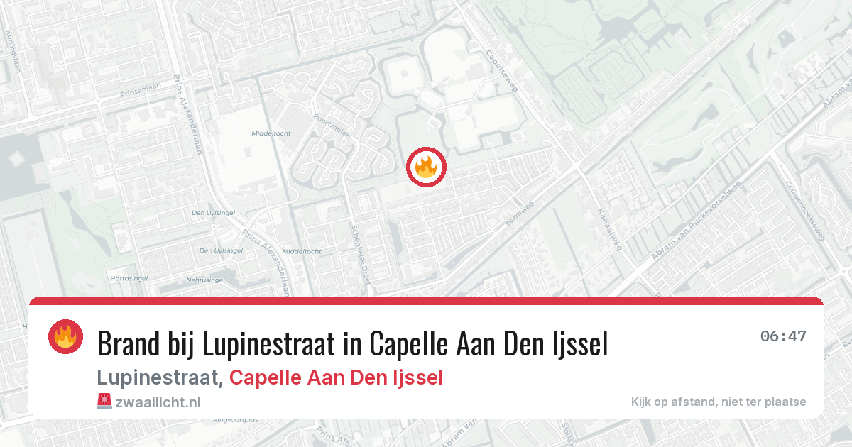 Brand bij Lupinestraat in Capelle Aan Den Ijssel — 24 jul 2026