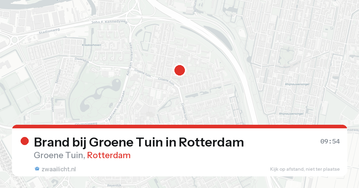 Brand bij Groene Tuin in Rotterdam — 16 aug 2026