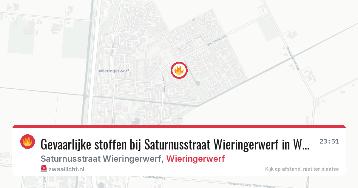 Gevaarlijke stoffen bij Saturnusstraat Wieringerwerf in Wieringerwerf — 30 jun 2026