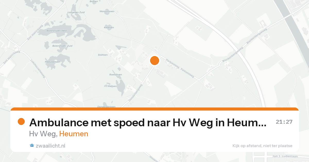 Ambulance met spoed naar Hv Weg in Heumen — 15 aug 2026