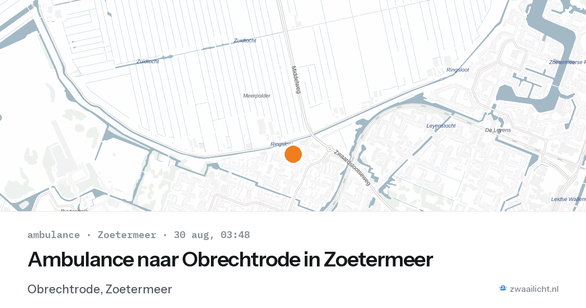Ambulance naar Obrechtrode in Zoetermeer — 30 aug 2026