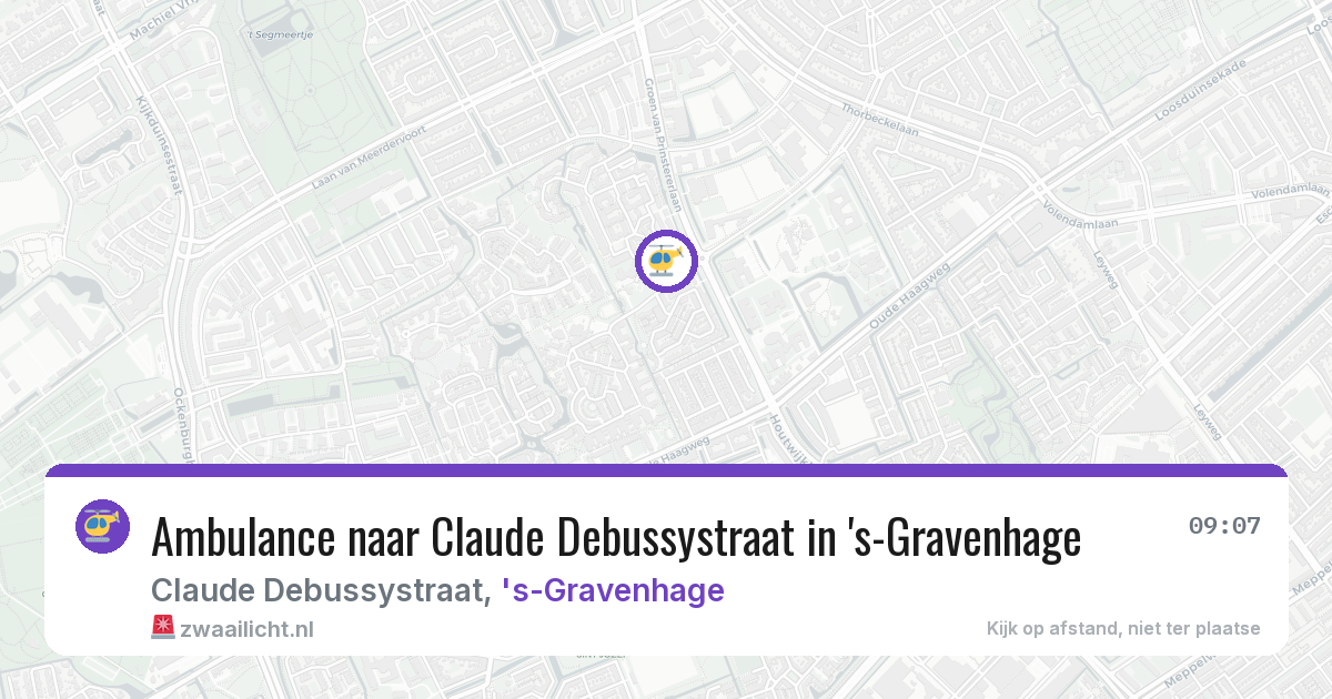 Ambulance naar Claude Debussystraat in 's-Gravenhage — 17 jun 2026