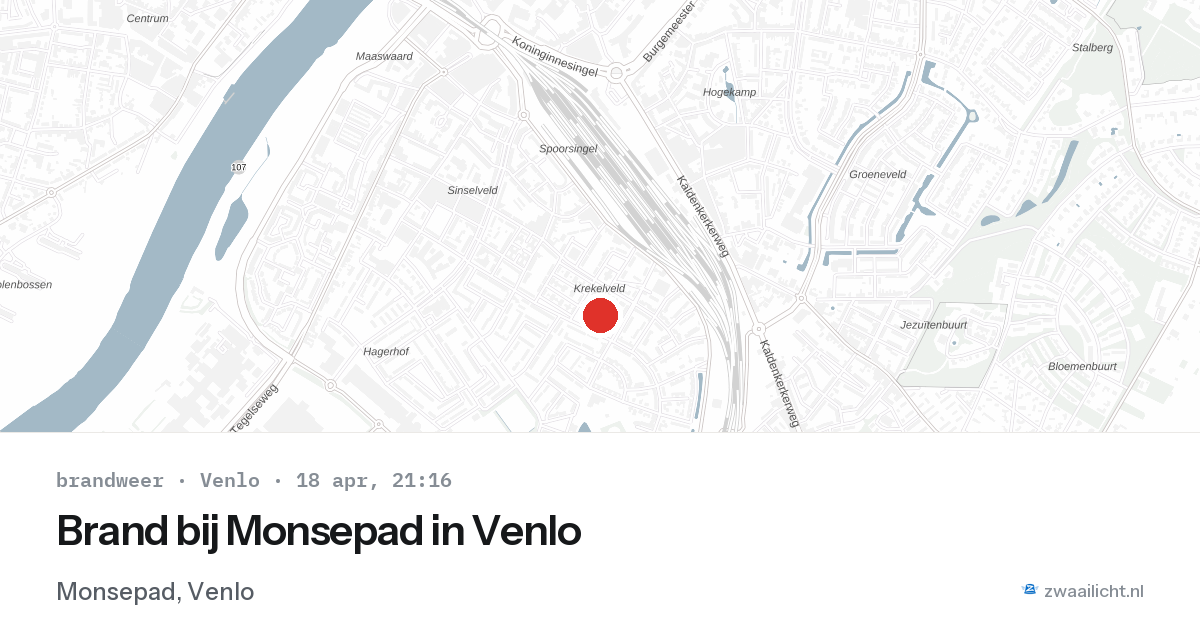 Brand bij Monsepad in Venlo — 18 apr 2026