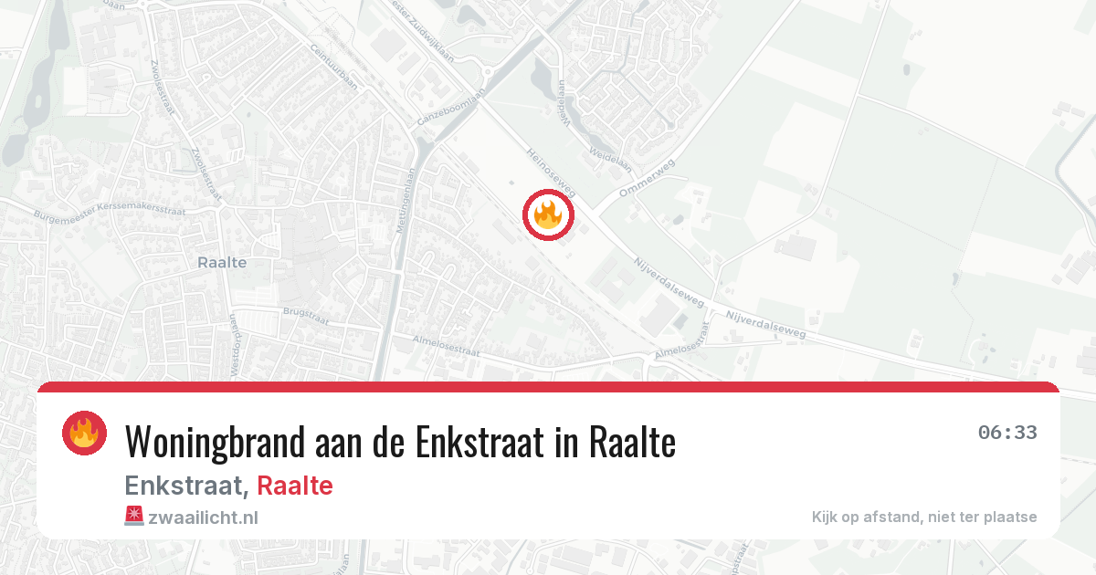 Woningbrand aan de Enkstraat in Raalte — 6 jul 2026