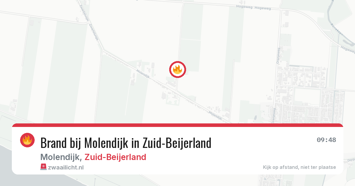 Brand bij Molendijk in Zuid-Beijerland — 12 aug 2026