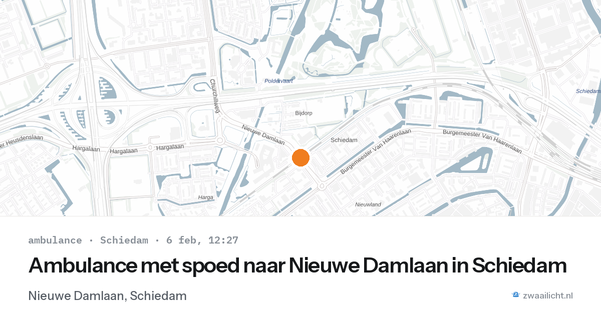 Ambulance met spoed naar Nieuwe Damlaan in Schiedam — 6 feb 2026