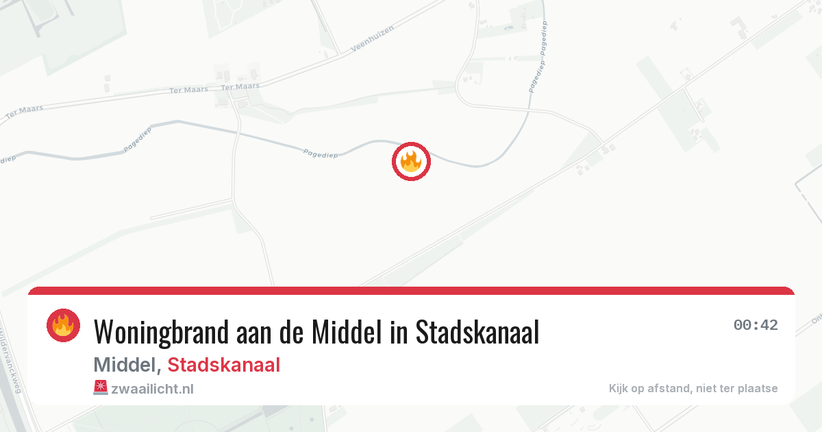 Woningbrand aan de Middel in Stadskanaal — 10 aug 2026