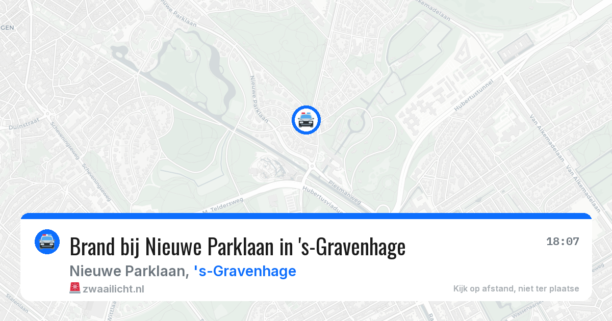 Brand bij Nieuwe Parklaan in 's-Gravenhage — 19 jun 2026