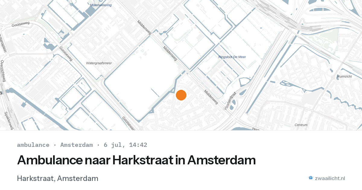 Ambulance naar Harkstraat in Amsterdam — 6 jul 2026