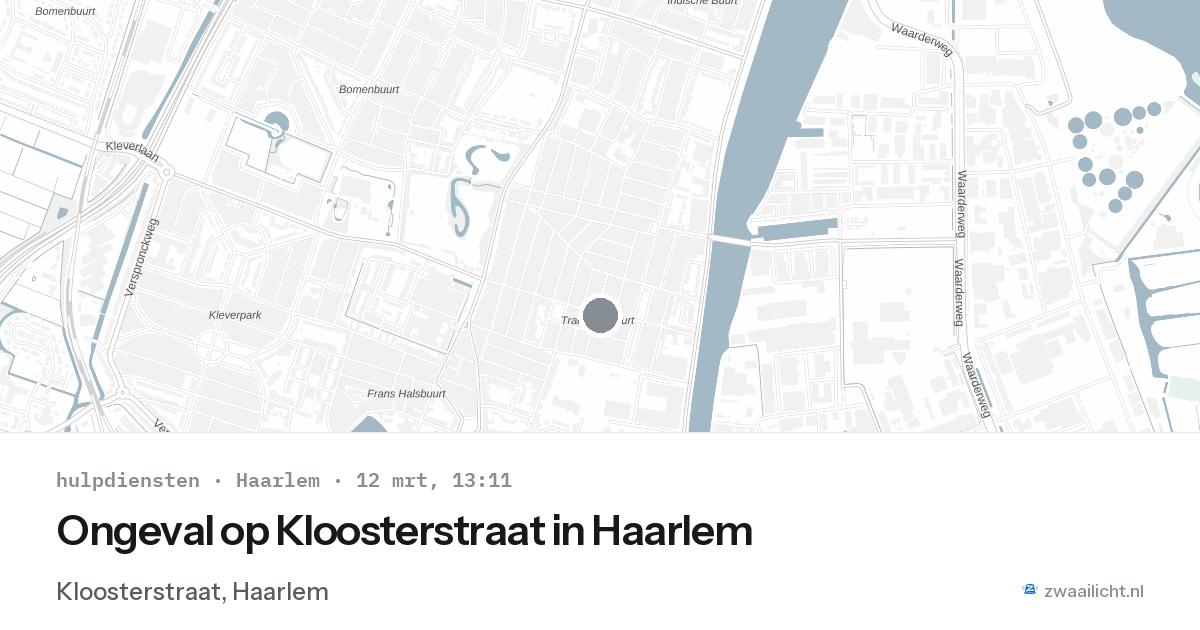 Ongeval op Kloosterstraat in Haarlem — 12 mrt 2026