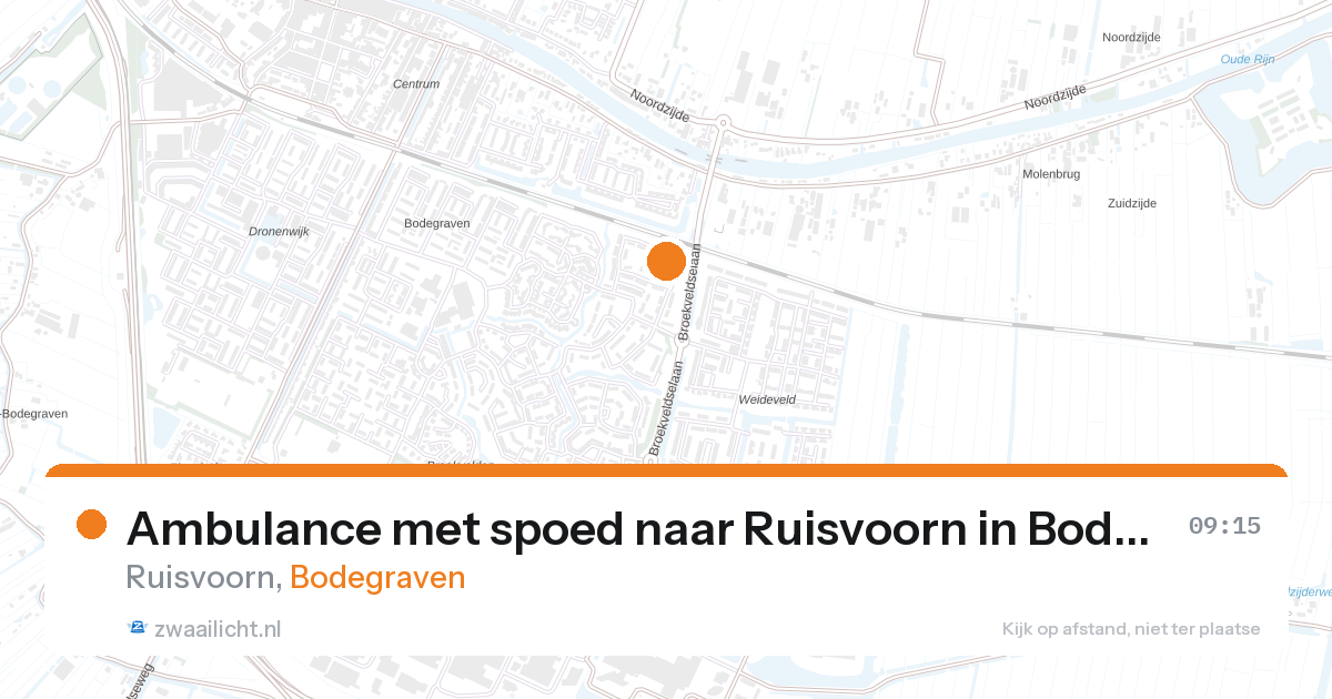 Ambulance met spoed naar Ruisvoorn in Bodegraven — 16 feb 2026