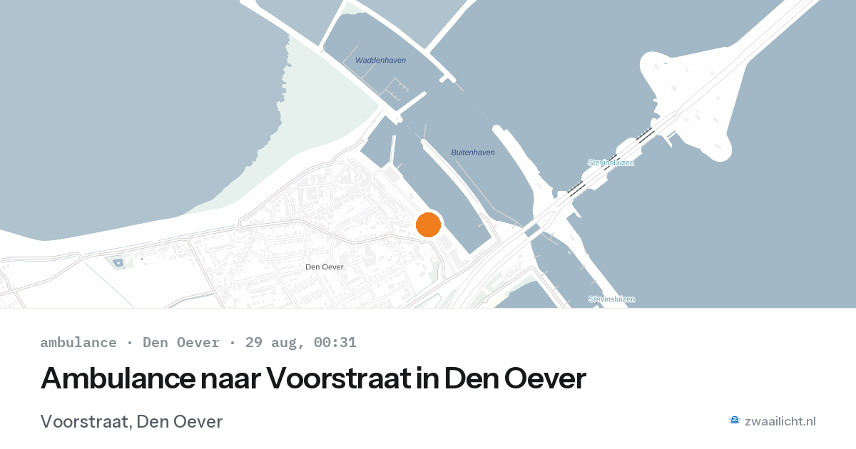 Ambulance naar Voorstraat in Den Oever — 28 aug 2026