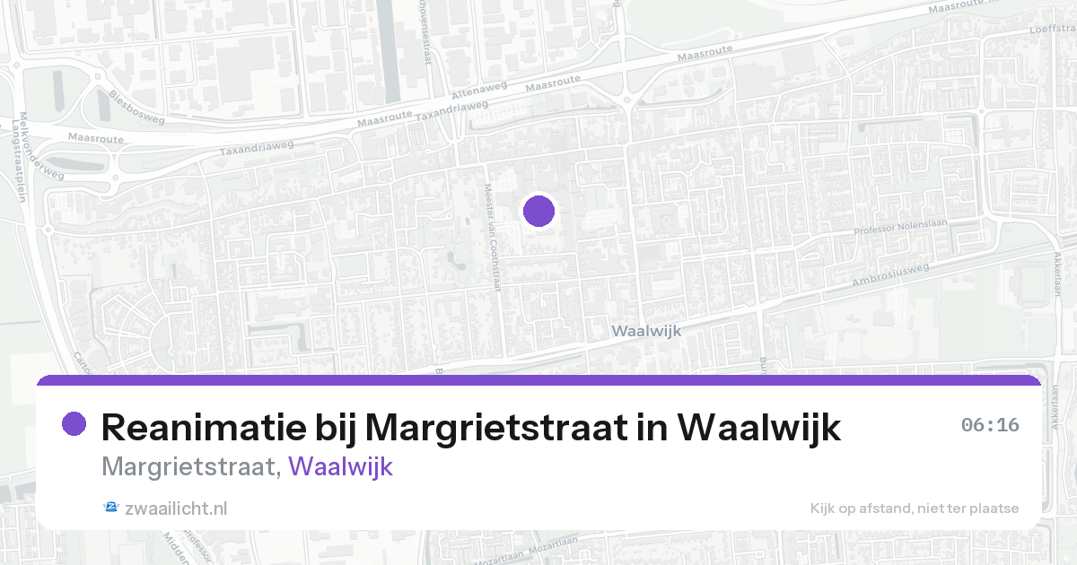 Reanimatie bij Margrietstraat in Waalwijk — 21 aug 2026