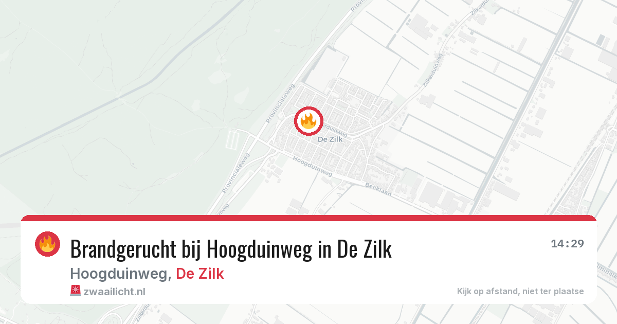 Brandgerucht bij Hoogduinweg in De Zilk — 5 mrt 2026