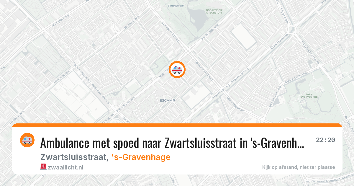 Ambulance met spoed naar Zwartsluisstraat in 's-Gravenhage — 14 jun 2026