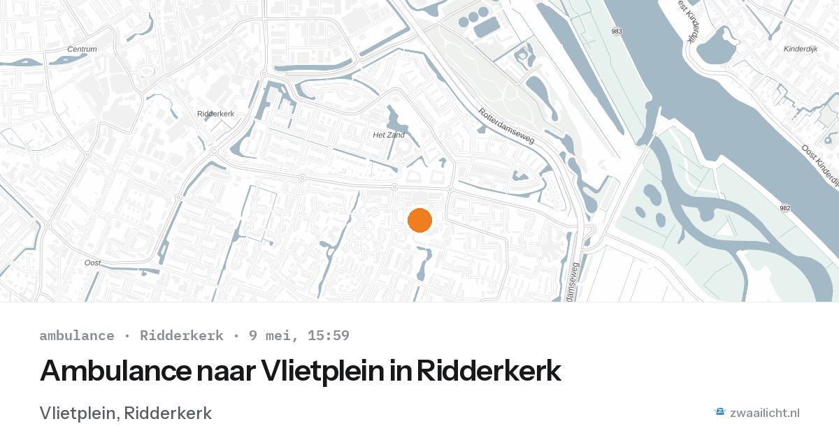Ambulance naar Vlietplein in Ridderkerk — 9 mei 2026