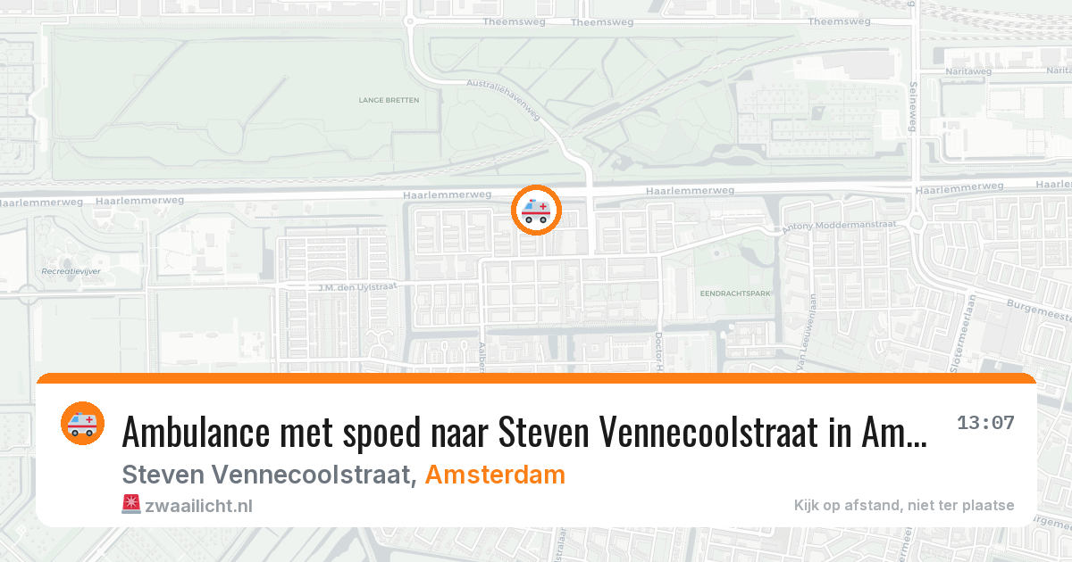 Ambulance met spoed naar Steven Vennecoolstraat in Amsterdam — 2 aug 2026