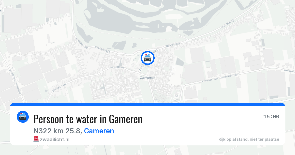 Persoon te water in Gameren — 26 mei 2026