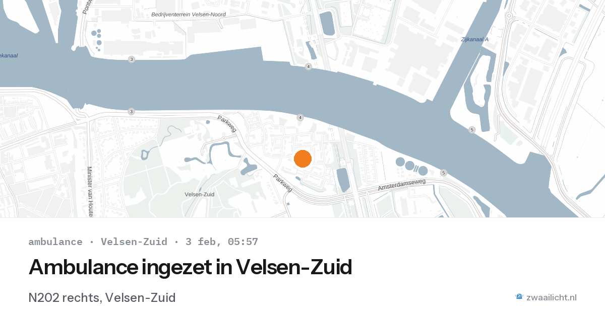 Ambulance ingezet in Velsen-Zuid — 3 feb 2026 | 🚨 Zwaailicht.nl