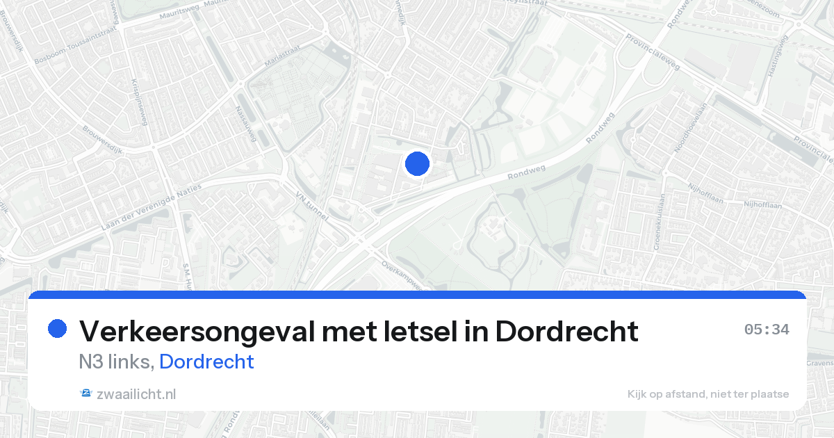 Verkeersongeval met letsel in Dordrecht — 25 aug 2026