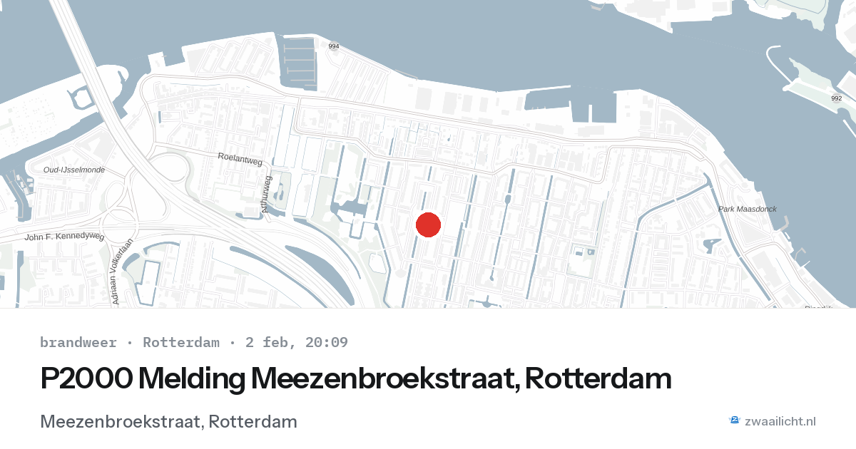 P2000 Melding Meezenbroekstraat, Rotterdam — 2 feb 2026