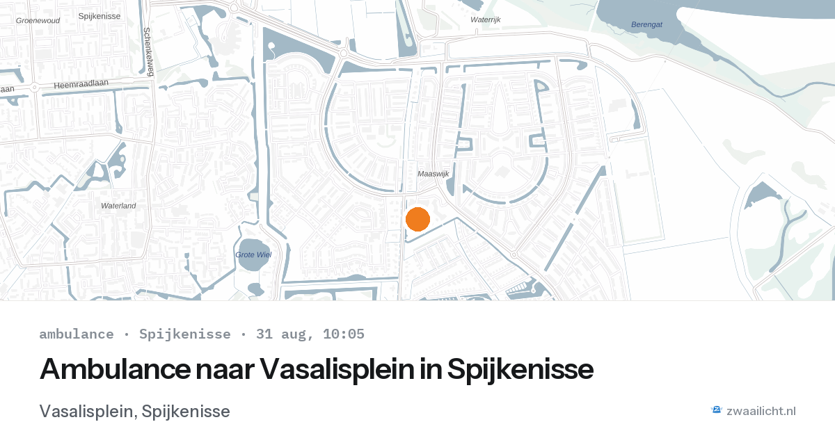 Ambulance naar Vasalisplein in Spijkenisse — 31 aug 2026