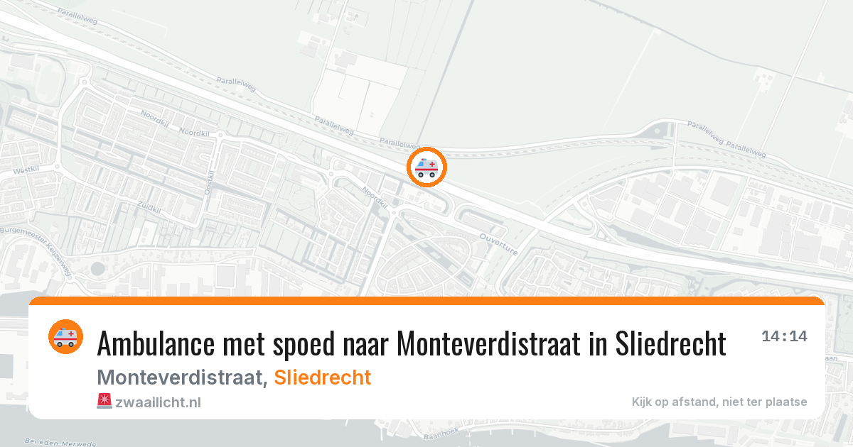 Ambulance met spoed naar Monteverdistraat in Sliedrecht — 25 apr 2026