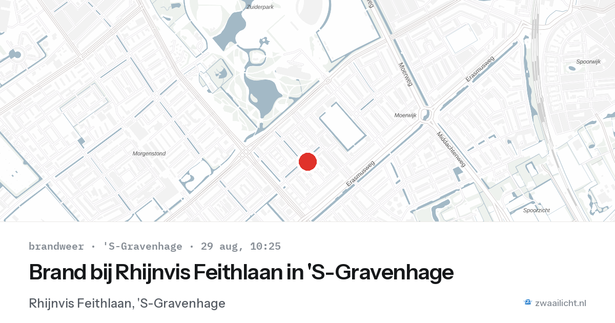 Brand bij Rhijnvis Feithlaan in 'S-Gravenhage — 29 aug 2026