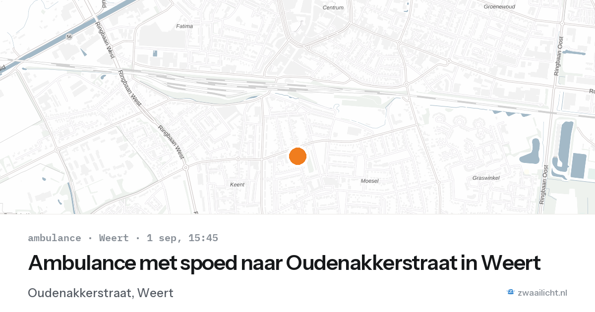 Ambulance met spoed naar Oudenakkerstraat in Weert — 1 sep 2026
