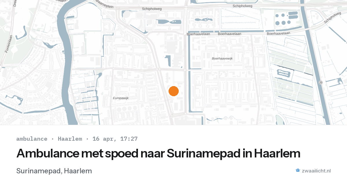 Ambulance met spoed naar Surinamepad in Haarlem — 16 apr 2026