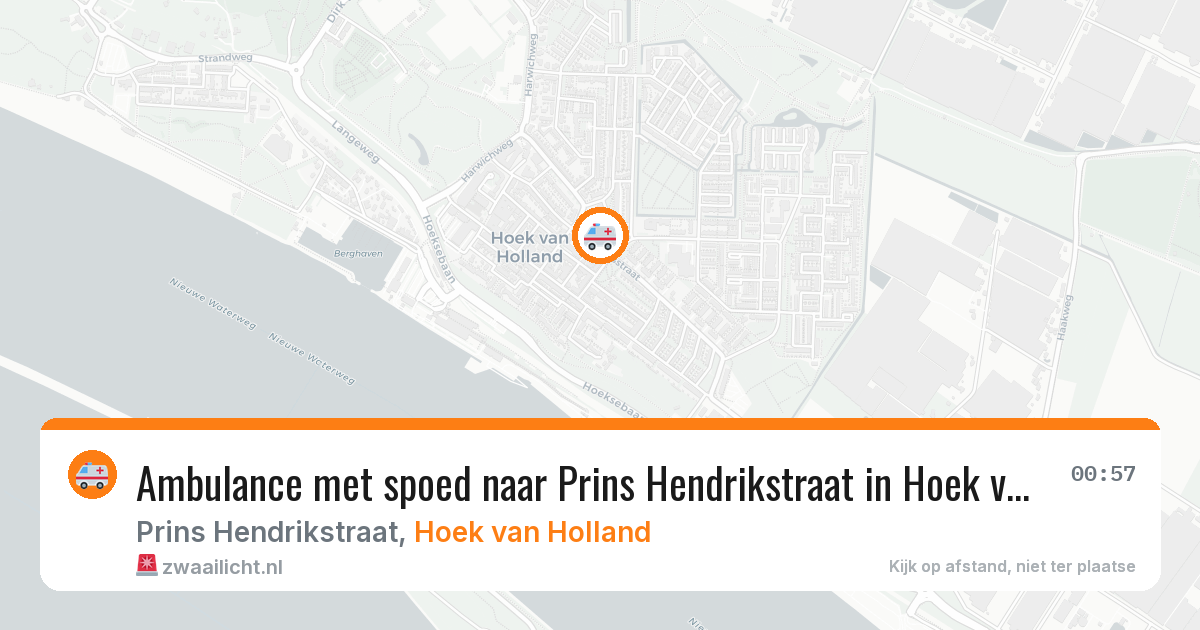 Ambulance met spoed naar Prins Hendrikstraat in Hoek van Holland — 13 aug 2026