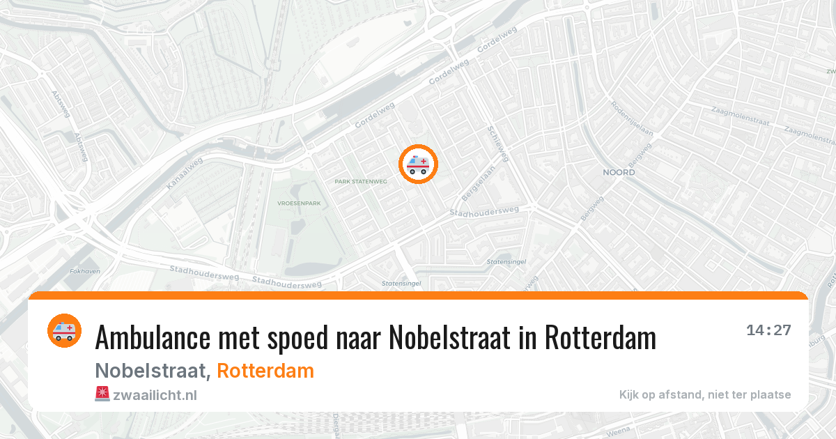 Ambulance met spoed naar Nobelstraat in Rotterdam — 6 aug 2026