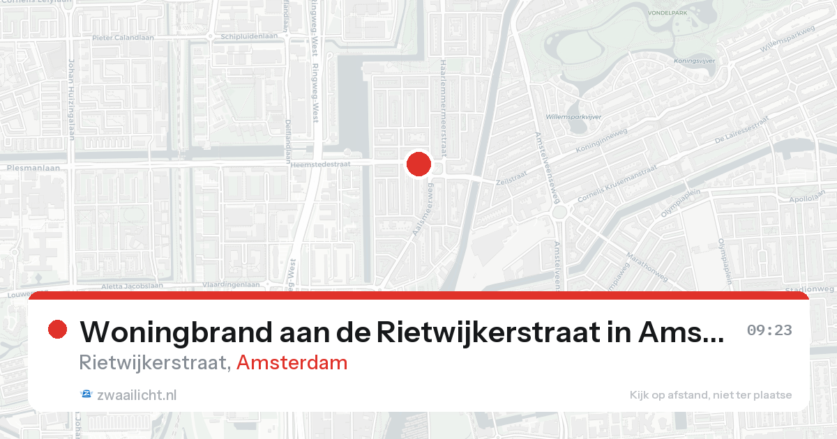 Woningbrand aan de Rietwijkerstraat in Amsterdam — 25 aug 2026