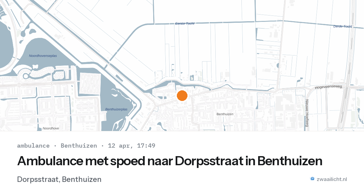 Ambulance met spoed naar Dorpsstraat in Benthuizen — 12 apr 2026