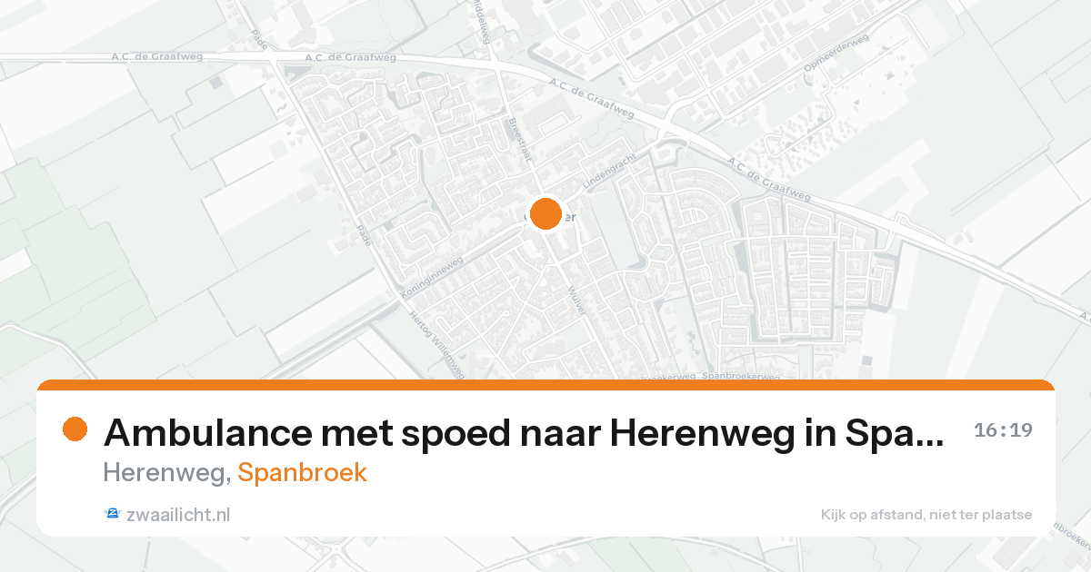 Ambulance met spoed naar Herenweg in Spanbroek — 8 aug 2026