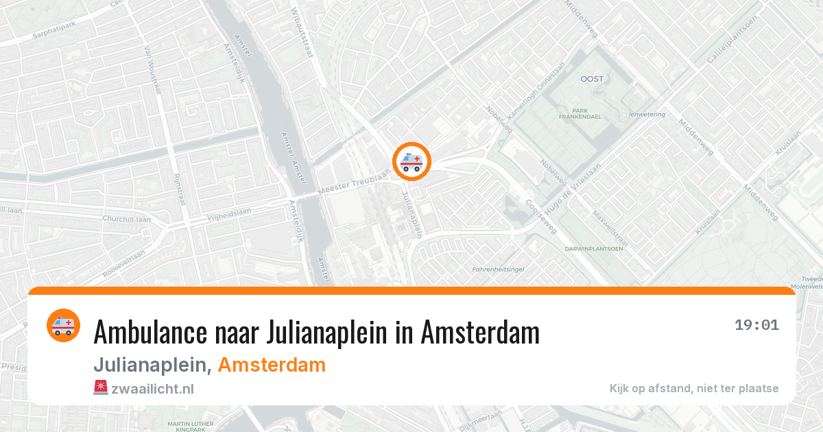 Ambulance naar Julianaplein in Amsterdam — 13 aug 2026